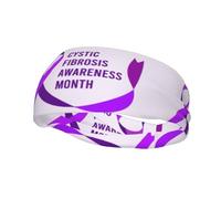 Diademas con lazo morado para el mes de concientización sobre la fibrosis quística, bandas deportivas para el sudor, bandas para ejercicios atléticos, turbantes para el cabello para hombres y mujeres,