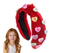 Diademas con nudo ancho,Diadema anudada para el día de San Valentín | Diadema de Tela con Nudo Ancho | Seasonal Decors Love Heart Accesorios para el cabello para conciertos, ejercicios