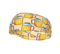 Diademas con patrón sin costuras de jugo de naranja en un vaso para hombre y mujer, antideslizantes, absorbentes, deportivas, para gimnasio, baloncesto, yoga