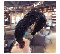 Diademas Corea del Sur adornos for el cabello Pelo Negro Gruta Edición Coreana Nudo Super Flash Paño Arte Twist Nudo Edificio Ancho Pelo Hoop Mujer Diadema Mujer