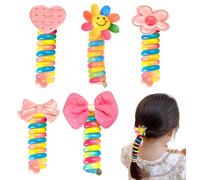Diademas de Alambre Telefónico,5 piezas Coloridas diademas de alambre telefónico para niños, diademas de alambre telefónico trenzado con lazo para niños bandas de cabello para niños