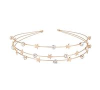 Diademas de aleación con diseño de mariposa, luna, estrella, varias capas para mujer, diadema brillante para boda, joyería para el cabello para mujer, joyería delicada para el cabello, para damas de