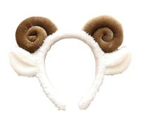 Diademas de animales, diadema de cuernos de cabra de peluche, diadema antideslizante con orejas de animal, disfraz de cabra elástico para cosplay de San Valentín, diademas de orejas de animal para mu