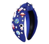 Diademas de astronauta espacial para mujer, Saturno, planeta, cohete, espacial, diadema anudada con diamantes de imitación, estrella, celestial, explorador espacial, accesorios para el cabello, trajes