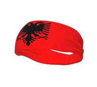 Diademas de bandera albanesa Diademas deportivas Diadema de entrenamiento que absorbe la humedad Diademas para el sudor Diadema para correr