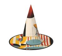 Diademas de brujas de lino con pintura al óleo para Halloween, sombreros de bruja, sombrero de mago, accesorios de disfraces, cosplay, fiesta, mascarada, plegable, 2 unidades
