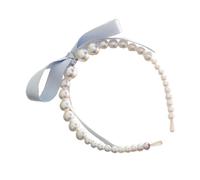 Diademas de color liso con lazo para mujer, diademas con perlas decorativas para niñas, para lavar la cara y deportes