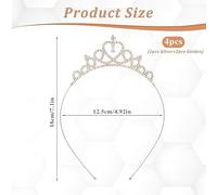 Diademas De Corona De Princesa De 5 Piezas, Aros De Diamantes De Imitación Brillantes, Exquisitos Regalos De Cumpleaños, Elees Joyas Para El Cabello De Novia.