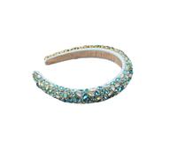 Diademas de diamantes de imitación de terciopelo para mujer, joyería para el cabello, accesorios anchos para el cabello para novia, E