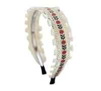 Diademas de encaje bordadas para niñas, elegantes diademas anchas para el pelo, accesorios de primavera, bandas para el pelo para fiestas de cumpleaños, diademas florales