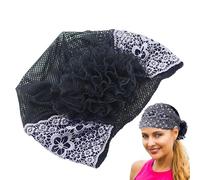 Diademas de encaje para mujer, diadema de encaje con perlas y flores para el pelo, estilo bohemio, accesorio para el pelo, accesorios de perlas, diademas de encaje