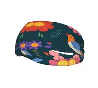 Diademas de Entrenamiento Birds Flowers5 para Mujer, Cintas Deportivas Antideslizantes para la Cabeza es
