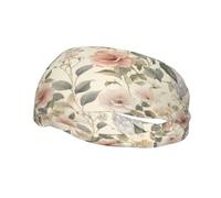 Diademas de Entrenamiento Boho Leaf Vintage Flower para Mujer, Cintas Deportivas Antideslizantes para el Cabello pa