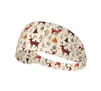 Diademas de entrenamiento con estampado de ciervos y pájaros del bosque para mujer, bandas elásticas antideslizantes para el cabello de mujer, banda de sudor que absorbe la humedad para deportes
