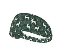 Diademas de entrenamiento con estampado verde de ciervo del bosque para mujer, bandas elásticas antideslizantes para el cabello de mujer, banda de sudor que absorbe la humedad para deportes, correr