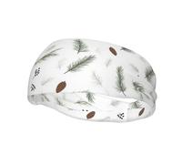Diademas de Entrenamiento White Green Sage Pinecones1 para Mujeres, Cintas para la Cabeza Deportivas Antideslizantes para Mujeres, Cintas para el Cabello, Cintas para el Sudor elásticas y Suaves para