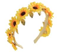 Diademas de flores para mujer, diadema con girasoles, diadema para el pelo, diadema para el pelo, accesorio para el pelo para mujeres y niñas, diademas para bodas, carnaval, fiestas, playa, amarillas