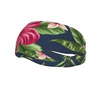 Diademas de flores tropicales de frangipani e hibisco para hombre y mujer, diadema para correr, diadema transpirable para gimnasio