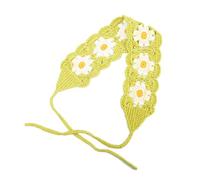Diademas de ganchillo para mujer, diadema hippie 2024, bandana de punto con lazo en la espalda, diadema de punto floral, bandas anchas de ganchillo para niñas