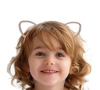 Diademas de gato para niñas, diadema de metal con orejas de gato con diamantes de imitación, accesorios de moda para el cabello, banda de pelo de animales, accesorios para fotos para mujeres y niñas