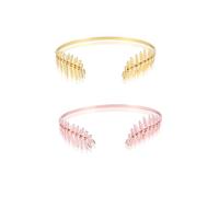 Diademas de hoja de metal doradas para mujer, tocados de novia de hoja de metal dorada, tocado de diosa (paquete de 2) (2-pack-b)
