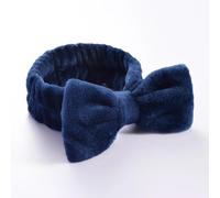 Diademas de lazo sólido para mujer, forro polar coral, maquillaje, spa, lavado facial, turbante para la cabeza, toalla para el pelo, accesorios para la cabeza (azul)