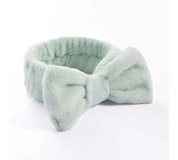 Diademas de lazo sólido para mujer, forro polar coral, maquillaje, spa, lavado facial, turbante para la cabeza, toalla para el pelo, accesorios para la cabeza (verde claro)