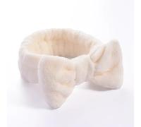 Diademas de lazo sólido para mujer, forro polar coral, maquillaje, spa, lavado facial, turbante para la cabeza, toalla para el pelo, accesorios para la cabeza (beige)