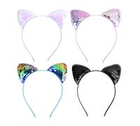 Diademas De Lentejuelas De Colores De 4 Piezas, Diademas Lindas, Diademas Brillantes, Decoraciones De Juegos De Rol, Diademas De Fiesta