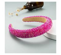 Diademas de lujo con cristales brillantes y elegantes para mujer, diademas de esponja hechas a mano acolchadas con diamantes de imitación para mujer