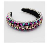 Diademas de lujo con diamantes de imitación acolchados y brillantes de estilo barroco, diademas de cristal completas, accesorios para el cabello anchos plateados para niñas
