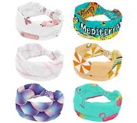 Diademas de mapa mediterráneo de lugares de interés para mujer, paquete de 6 unidades, turbante antideslizante, bandas elásticas anchas para el cabello, para yoga, sudor, deportes, entrenamiento