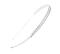 Diademas de metal de doble capa 1 pieza diadema diaria con diamantes de imitación todo en uno