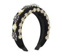 Diademas de moda para mujer, estilo barroco europeo y americano, aro para el pelo estilo palacio, aro para la cabeza de esponja gruesa exagerada lleno de flores de diamantes, accesorios para el c