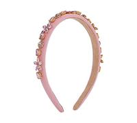 Diademas de moda para mujer, estilo europeo y americano, con diseño geométrico brillante, aros de colores con borde fino, horquillas pequeñas de esponja, color rosa