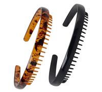 Diademas de Mujer Dentadas de Resina, 2 Piezas, Estilo Vintage
