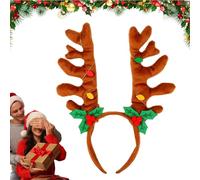 Diademas de Navidad para mujer | Bandas de pelo de Navidad lindas con campana | Hebilla de cabeza de Navidad con peinado de reno, traje de vestido de vacaciones, favor de fiesta Uozonit