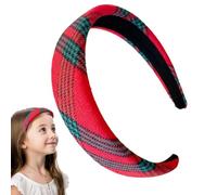 Diademas De Navidad,Prop De Foto De Cuadros Rojos - Diademas Anchas Acolchadas Finas,Mujeres Niñas Reuniones Familiares Celebraciones Estacionales Boda Concierto Evento