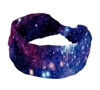 Diademas de noche secreta del universo Galaxy Stars para mujeres y niñas, diadema ancha, turbante cruzado anudado, diadema antideslizante para yoga, entrenamiento, correr