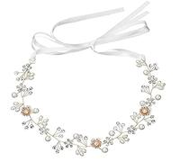Diademas de Novia para el Pelo， Rhinestone Cristal Perla, Flor Tiara Joyería Accesorio del Pelo para Mujer Niña