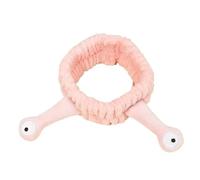 Diademas de orejas de animales con bola esponjosa, suave forro polar coralino, banda elástica para el cabello para mujer, lavado de cara, maquillaje cosmético (C)