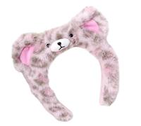 Diademas de oso de dibujos animados de moda, aro de felpa suave, cómodo para mujeres y adolescentes, uso diario para lavar la cara, aro de oso de dibujos animados