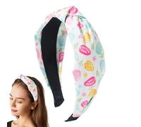 Diademas de Pascua para mujeres,Diademas de Pascua para niños, Diadema ancha anudada para mujer, Diadema feliz de Pascua con estampado de huevos de conejito, diadema para mujer, accesorios para el cab