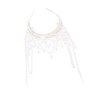 Diademas de perlas con cuentas a mano, joyería para cabello | Tocado de boda para novia con borlas íntegramente de perlas, diadema llamativa para accesorios fotográficos y