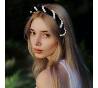 Diademas De Perlas Para Mujer - 3 Piezas Tocado Para Fiestas | Diadema Antideslizante Con Dientes Para Playas Citas Escuela Trabajo Cena Bodas Banquetes Eventos