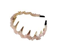 Diademas de piedra para el pelo con dientes de cristal para coronas, accesorio moderno para el cabello, acrílico para mujeres y niñas, tocado acrílico