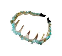 Diademas de piedra para el pelo con dientes de cristal para coronas, accesorio moderno para el cabello, acrílico para mujeres y niñas, tocado acrílico