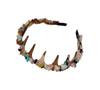 Diademas de piedra para el pelo con dientes de cristal para coronas, accesorio moderno para el cabello, acrílico para mujeres y niñas, tocado acrílico