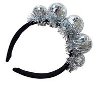 Diademas de plastómero con espejo, accesorio para el cabello ajustable, cómodo para fiestas y celebraciones, color blanco y negro