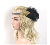 Diademas De Plumas 20s Puleave Diadema Gatsby Accesorios 1920s Fleapper Hourpiece Diadema De Plumas(9)